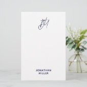 Speciaal script monogram briefpapier (Staand voorkant)