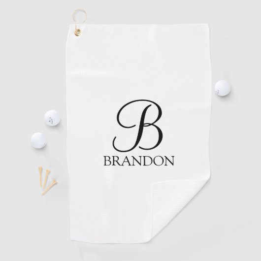 Speciaal Script Monogram en naam Golfhanddoek (Insitu)