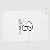Speciaal Script Monogram en naam Golfhanddoek (Horizontaal)