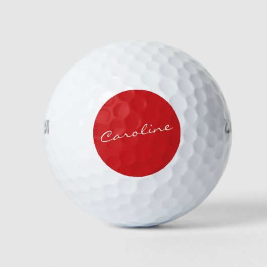 Speciaal script Typografie Naam Kerstrood Golfballen (Voorkant)