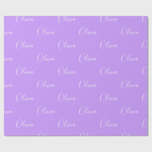 Speciaal script voor Paarse naam pasta Cadeaupapier (Vlak)