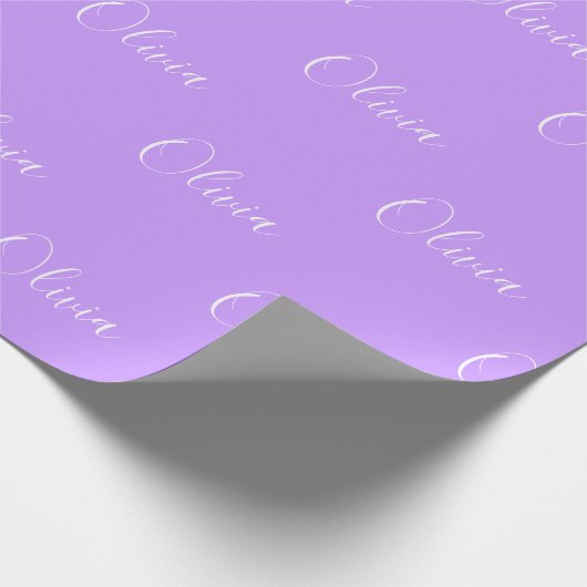 Speciaal script voor Paarse naam pasta Cadeaupapier (Hoek)