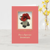 Speciaal secretaris van kat en Tea-Rozen Kaart (Gele Bloem)