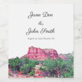 Speciaal Sedona Arizona Wedding Wine Label Wijn Etiket (Enkel label)