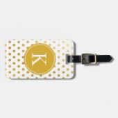 Speciaal Shiny Gold Polka Dots Pattern Bagagelabel (Voorkant horizontaal)