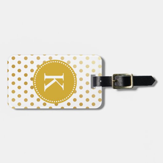 Speciaal Shiny Gold Polka Dots Pattern Bagagelabel (Voorkant horizontaal)