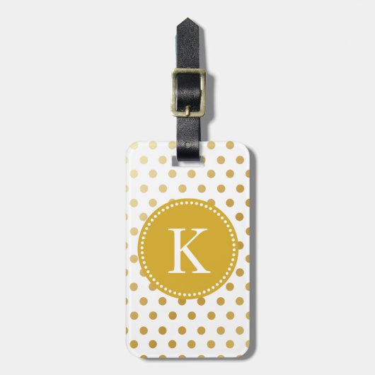 Speciaal Shiny Gold Polka Dots Pattern Bagagelabel (Voorkant verticaal)