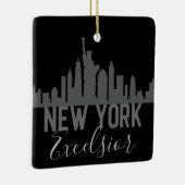 Speciaal Silhouette New York Skyline Excelsior Keramisch Ornament (Rechts)