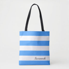 Speciaal Sky Blue en White Striped Tas
