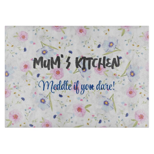 Speciaal snijbord met donkere bloemen snijplank (Voorkant)