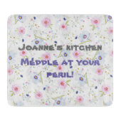 Speciaal snijbord met donkere bloemen snijplank (Voorkant)