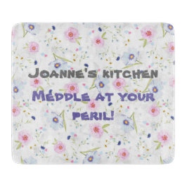 Speciaal snijbord met donkere bloemen snijplank