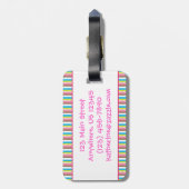 Speciaal Snoep Striped Cupcake Bagagelabel (Achterkant verticaal)
