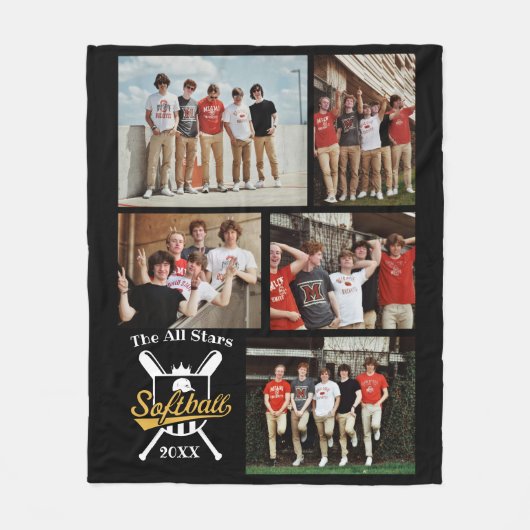Speciaal Softball-fotocollage - team # Fleece Deken (Voorkant)