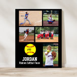 Speciaal Softball-fotocollage - team # Poster<br><div class="desc">Dit gepersonaliseerde poster van de het collage van de softbalfoto kenmerkt uw favoriete geuploade softbalfoto's, softball grafisch met het jersey aantal van uw speler, en extra tekst zoals de naam van uw speler en/of teamnaam. Dit ontwerp is ingesteld op basis van een achtergrondkleur van uw keuze - klik op personaliseren...</div>