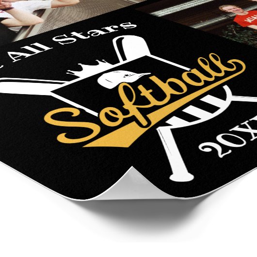 Speciaal Softball-fotocollage - team # Poster (Hoek)