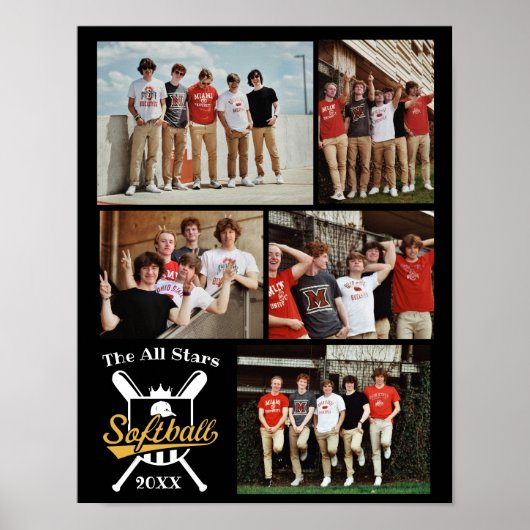 Speciaal Softball-fotocollage - team # Poster (Voorkant)