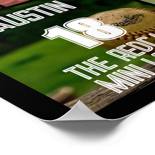 Speciaal Softball-fotocollage - team # Poster (Hoek)