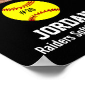 Speciaal Softball-fotocollage - team # Poster (Hoek)
