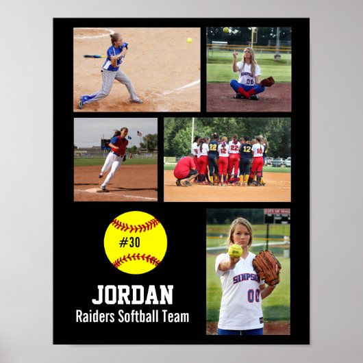 Speciaal Softball-fotocollage - team # Poster (Voorkant)