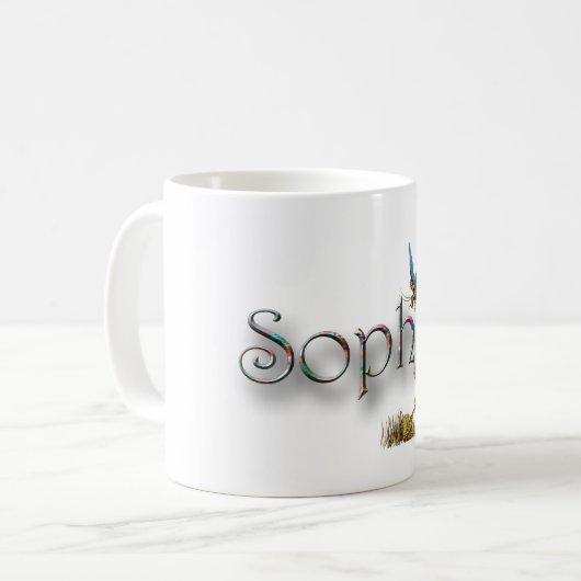 Speciaal 'Sophie'-ontwerp Koffiemok (Voorkant links)