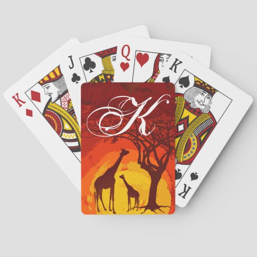Speciaal speelkaartjes Afrikaanse Safari Giraffe Pokerkaarten (Achterkant)