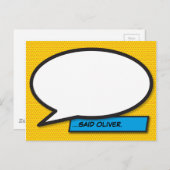 Speciaal Spraakbubble Fun Comic Book Briefkaart (Voorkant / Achterkant)