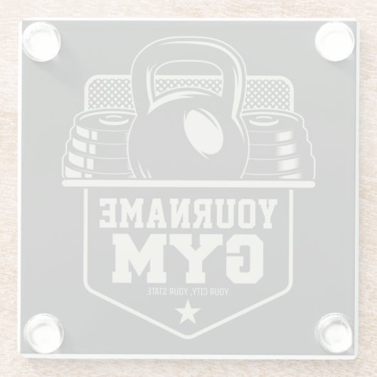 Speciaal startpunt GYM Kettlebell Fitness Trainer Glazen Onderzetter (Achterkant)