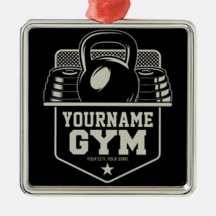 Speciaal startpunt GYM Kettlebell Fitness Trainer Metalen Ornament
