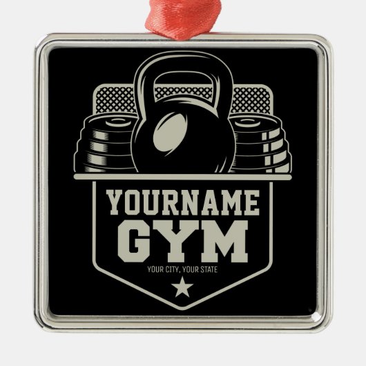 Speciaal startpunt GYM Kettlebell Fitness Trainer Metalen Ornament (Voorkant)