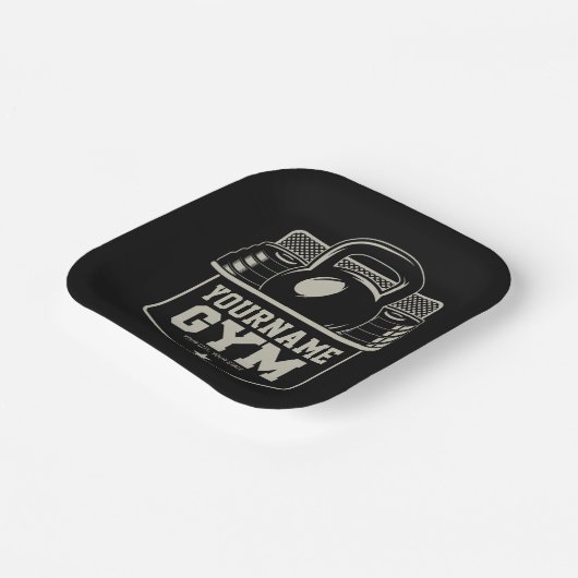 Speciaal startpunt GYM Kettlebell Fitness Trainer Papieren Bordje (Gebogen)