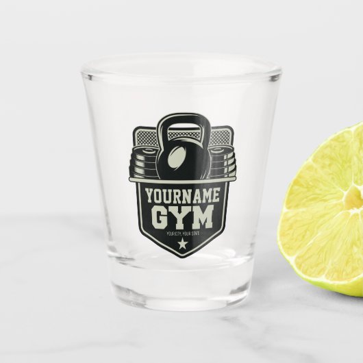 Speciaal startpunt GYM Kettlebell Fitness Trainer Shot Glas (Voorkant)