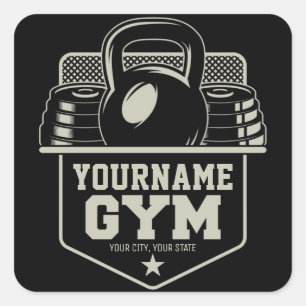 Speciaal startpunt GYM Kettlebell Fitness Trainer Vierkante Sticker