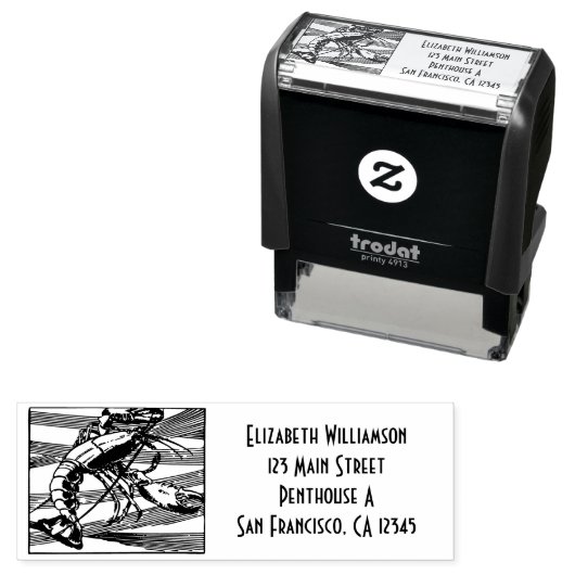 Speciaal stempel met Lobster in de Oceaan (In situ)