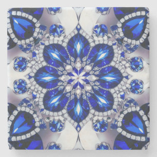 Speciaal stenen onderzetter met blauw-witte kleure