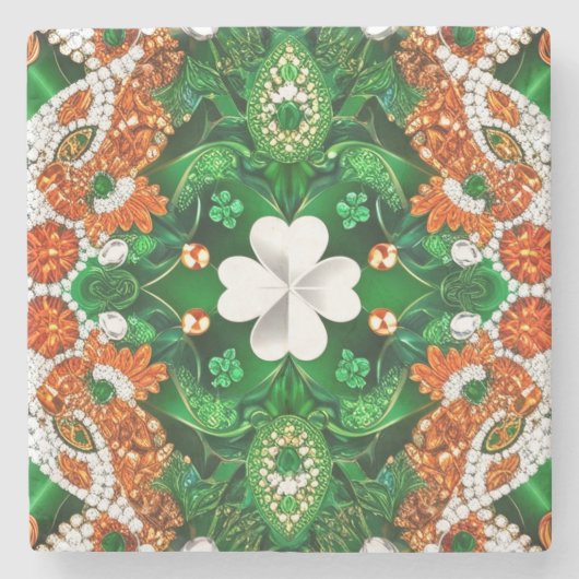 Speciaal stenen onderzetter met Ierse kleuren (Voorkant)