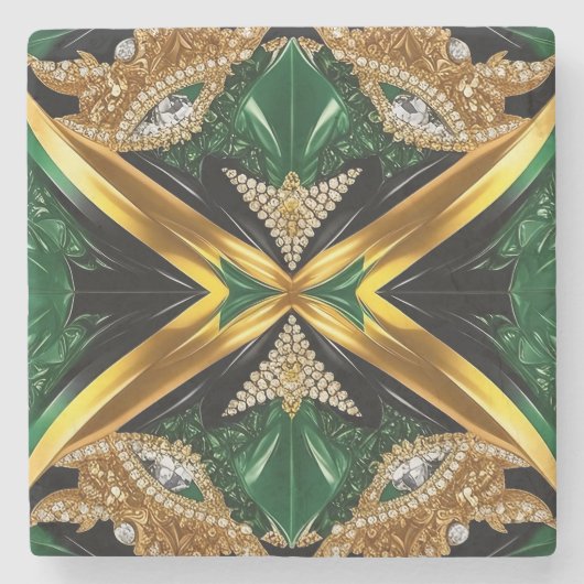 Speciaal stenen onderzetter met Jamaicaanse kleure (Voorkant)