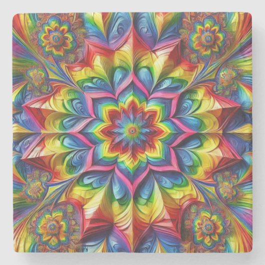 Speciaal stenen onderzetter met LGBTQ kleuren (Voorkant)