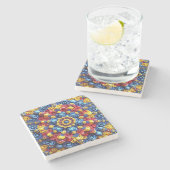 Speciaal stenen onderzetter met Roemeense kleuren (Zijkant)