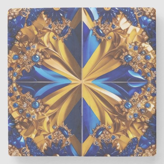 Speciaal stenen onderzetter met Zweden Kleuren (Voorkant)