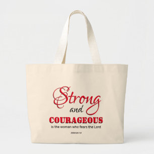 Speciaal STERK EN MOEILIJK Christelijk Grote Tote Bag