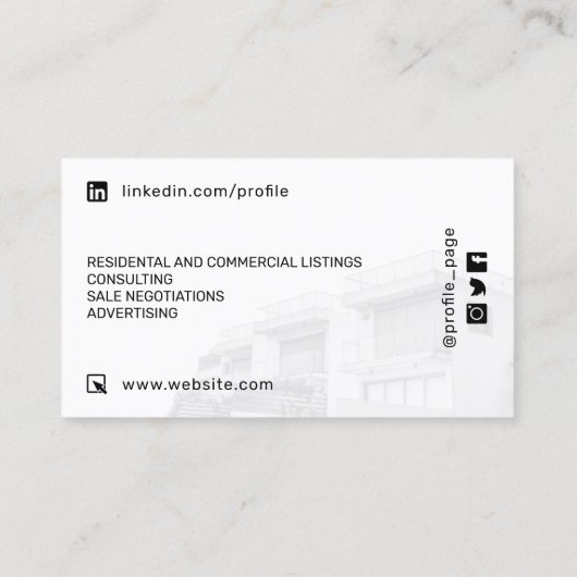 Speciaal stijlonafhankelijk  visitekaartje (Achterkant)