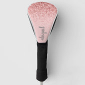 Speciaal Stijlvol Blush roze glitter Golfheadcover (Voorkant)