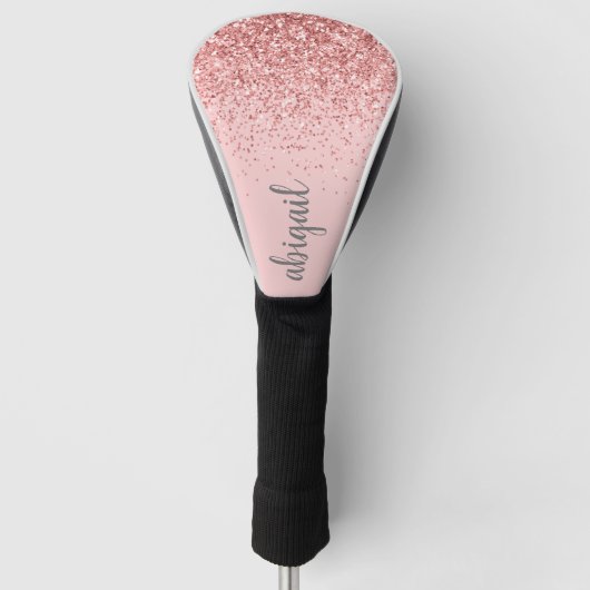 Speciaal Stijlvol Blush roze glitter Golfheadcover (Voorkant)