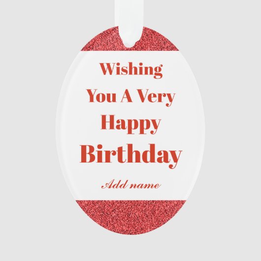 Speciaal stijlvol gefeliciteerd verjaardagssieremo ornament (voorkant)