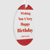 Speciaal stijlvol gefeliciteerd verjaardagssieremo ornament (voorkant)