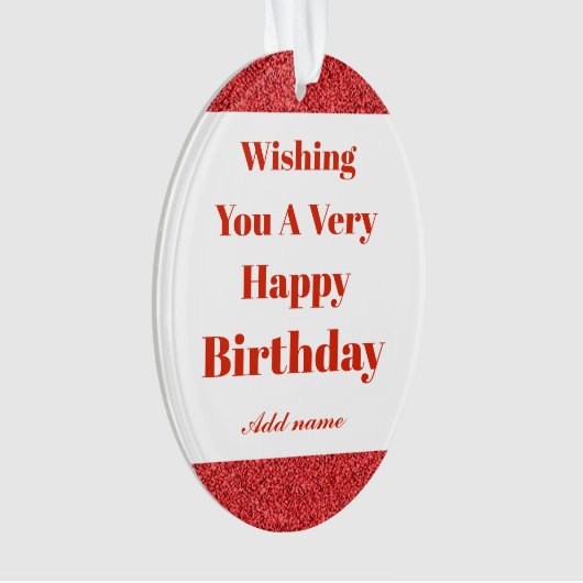 Speciaal stijlvol gefeliciteerd verjaardagssieremo ornament (voorkant)