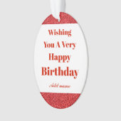 Speciaal stijlvol gefeliciteerd verjaardagssieremo ornament (voorkant)