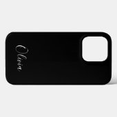 Speciaal stijlvol script naam zwart monogram Case-Mate iPhone case (Achterkant (horizontaal))