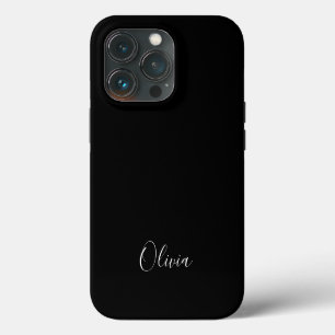 Speciaal stijlvol script naam zwart monogram iPhone 13 pro hoesje